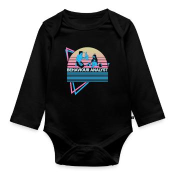 Behavioral Analyst Retro - Organic Longsleeve Baby Bodysuit - black - Front