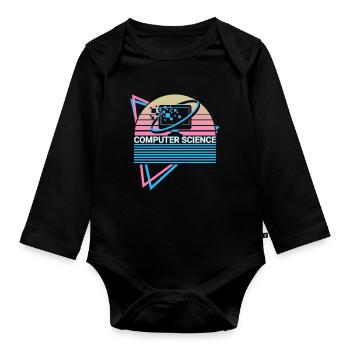 Computer Science Retro - Organic Longsleeve Baby Bodysuit - black - Front