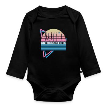 Orthodontists Orthodontics Retro - Organic Longsleeve Baby Bodysuit - black - Front