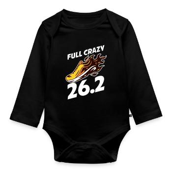Cadeau Full Crazy 26.2 Marathon - Body Bébé bio manches longues - noir - Devant