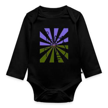 Radiate Cat Cat Soft Kitten Xmas Child - Organic Longsleeve Baby Bodysuit - black - Front