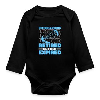 Kitesurfer Kitesurfen Kiten Kitesurf - Body Bébé bio manches longues - noir - Devant
