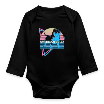 American Bully Retro - Baby Bio-Langarm-Body - Schwarz - Vorne