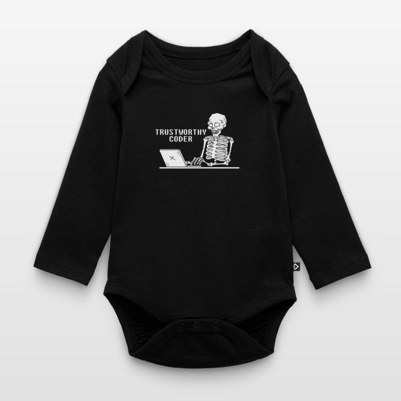 Développeur Coder Programmeur Squelette Body Bébé bio manches longues