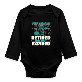 Ultramarathon in retirement - Organic Longsleeve Baby Bodysuit - black - Front