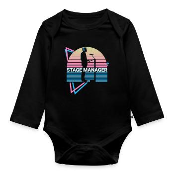 Régisseur Rétro - Body Bébé bio manches longues - noir - Devant
