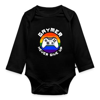 Pour les joueurs et les gaymers - Body Bébé bio manches longues - noir - Devant
