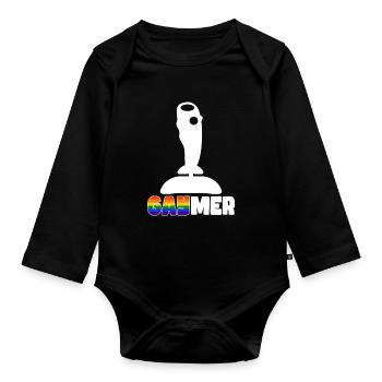 Pour les joueurs et les gaymers - Body Bébé bio manches longues - noir - Devant