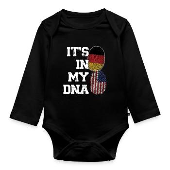 Deutschland Deutsch Deutsche Wurzeln Geschenk - Baby Bio-Langarm-Body - Schwarz - Vorne
