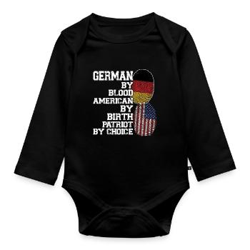 Deutschland Deutsch Deutsche Wurzeln Geschenk - Baby Bio-Langarm-Body - Schwarz - Vorne