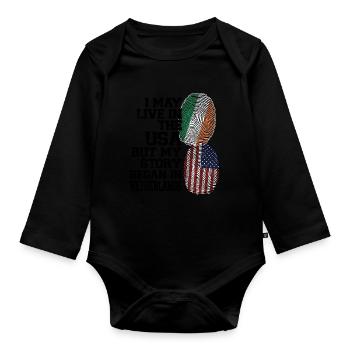 Irland Irisch Irische Wurzeln Geschenk - Baby Bio-Langarm-Body - Schwarz - Vorne