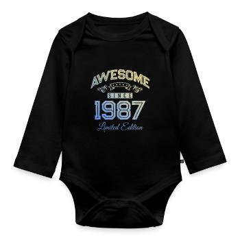 1987 awesome since - Baby Bio-Langarm-Body - Schwarz - Vorne