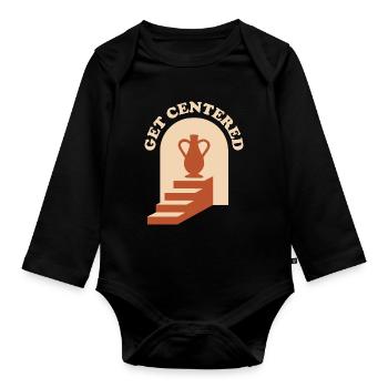 Get Centered Pottery Gift - Organic Longsleeve Baby Bodysuit - black - Front