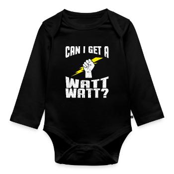 Elektriker wat wat - Elektriker Tshirt - Baby Bio-Langarm-Body - Schwarz - Vorne