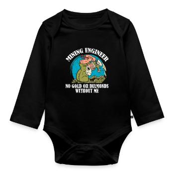 Engineer Lustig Mining Engineer - Organic Longsleeve Baby Bodysuit - black - Front