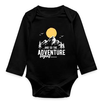 Et c’est ainsi que l’aventure commence - Body Bébé bio manches longues - noir - Devant
