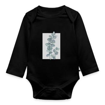 Pflanze - Baby Bio-Langarm-Body - Schwarz - Vorne