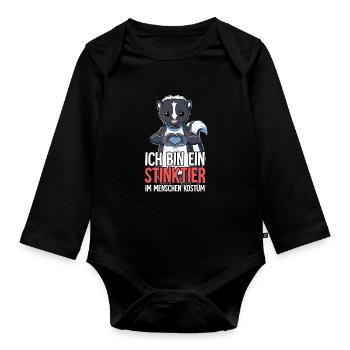 Ich Bin Ein Stinktier - Baby Bio-Langarm-Body - Schwarz - Vorne