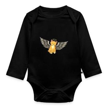 Engelskatze - Baby Bio-Langarm-Body - Schwarz - Vorne
