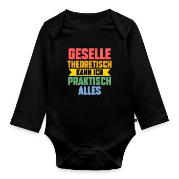 Geselle Prüfung Gesellen Prüfung Geschenk - Baby Bio-Langarm-Body - Schwarz - Vorne