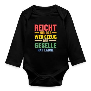 Geselle Prüfung Gesellen Prüfung Geschenk - Baby Bio-Langarm-Body - Schwarz - Vorne