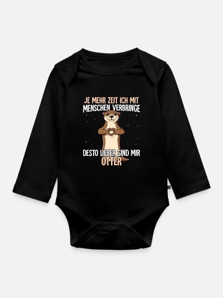 Otter - Baby Bio-Langarm-Body - Schwarz