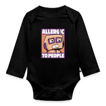 Robotique Ai Robot Humour Allergique Aux Personnes - Body Bébé bio manches longues - noir - Devant