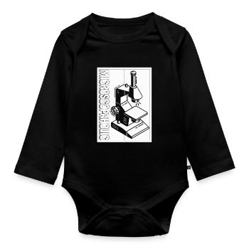Biologie Biologe Mikroskop - Baby Bio-Langarm-Body - Schwarz - Vorne