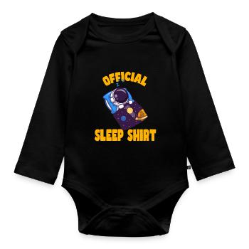Good night - Organic Longsleeve Baby Bodysuit - black - Front