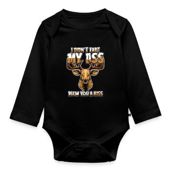 Hirsch Funny - Organic Longsleeve Baby Bodysuit - black - Front