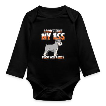 Schnauzer Dog Humour - Body Bébé bio manches longues - noir - Devant