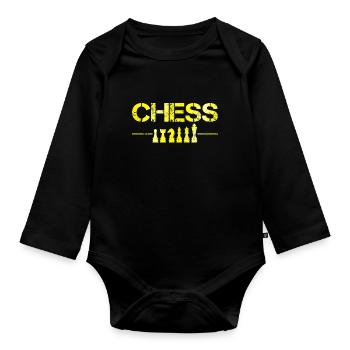 Schach - Baby Bio-Langarm-Body - Schwarz - Vorne