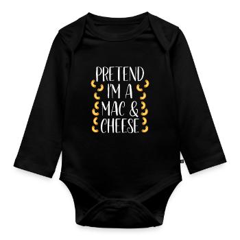 Faites semblant d’être un Mac and Cheese - Body Bébé bio manches longues - noir - Devant