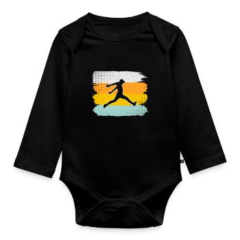 Parkour Retro - Organic Longsleeve Baby Bodysuit - black - Front