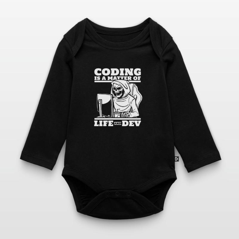 Développeur Coder Programmeur Squelette Body Bébé bio manches longues