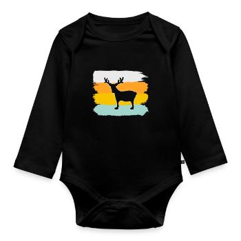 Moose Retro - Body Bébé bio manches longues - noir - Devant