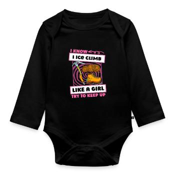 Eisklettern Mädchen - Baby Bio-Langarm-Body - Schwarz - Vorne