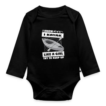 Kayakiste Fille - Body Bébé bio manches longues - noir - Devant
