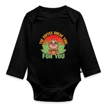 The coffee break for you - Organic Longsleeve Baby Bodysuit - black - Front