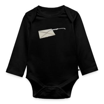 Ouvre-lettre | Coupe-papier - Body Bébé bio manches longues - noir - Devant