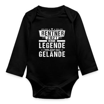 Rentner eine Legende verlässt das Gelände - Baby Bio-Langarm-Body - Schwarz - Vorne