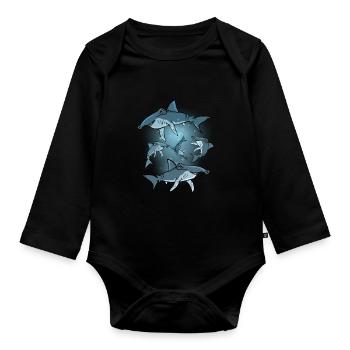 Hammerhead Shark Gift Child Underwater Shark Hammerhead Shark - Organic Longsleeve Baby Bodysuit - black - Front