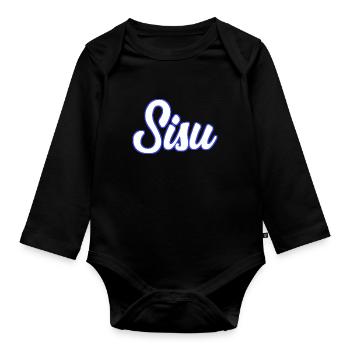 Sisu - Finlande - Finnois - puissance mentale - Body Bébé bio manches longues - noir - Devant