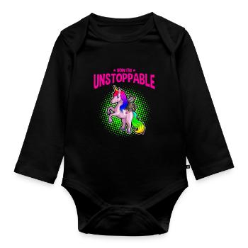Possum design for opossum lovers and possum - Organic Longsleeve Baby Bodysuit - black - Front