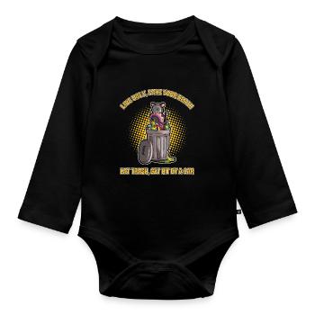 Possum design for opossum lovers and possum - Organic Longsleeve Baby Bodysuit - black - Front