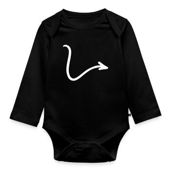 Pfeil Zeichnung Skizze weiß - Baby Bio-Langarm-Body - Schwarz - Vorne