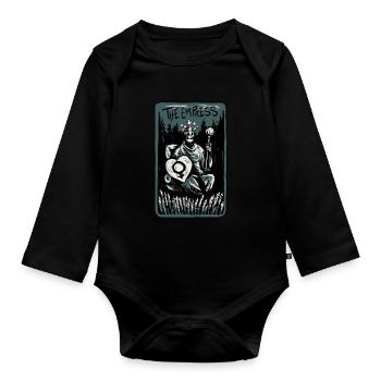 The Empress Skeleton Skull Tarot Card - Baby Bio-Langarm-Body - Schwarz - Vorne