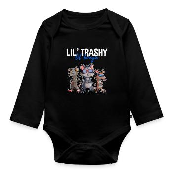 Possum design for opossum lovers and possum - Organic Longsleeve Baby Bodysuit - black - Front
