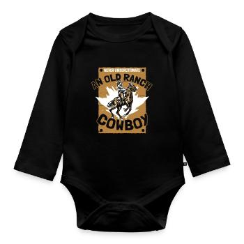 Rodeo Cowboy Ranch Cowboy - Organic Longsleeve Baby Bodysuit - black - Front