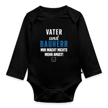 Papa et promoteur Rien ne me fait plus peur - Body Bébé bio manches longues - noir - Devant